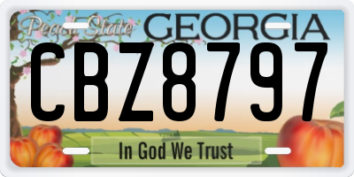 GA license plate CBZ8797