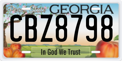 GA license plate CBZ8798