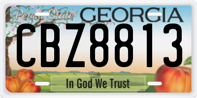 GA license plate CBZ8813