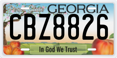 GA license plate CBZ8826