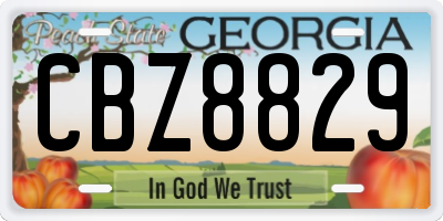 GA license plate CBZ8829