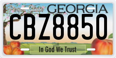 GA license plate CBZ8850