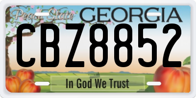 GA license plate CBZ8852