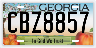 GA license plate CBZ8857