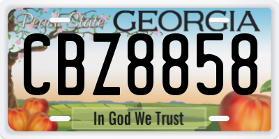 GA license plate CBZ8858