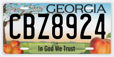 GA license plate CBZ8924
