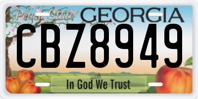 GA license plate CBZ8949