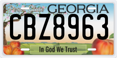 GA license plate CBZ8963