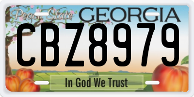 GA license plate CBZ8979