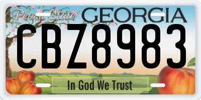 GA license plate CBZ8983