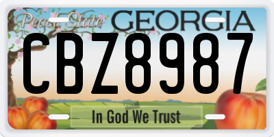GA license plate CBZ8987