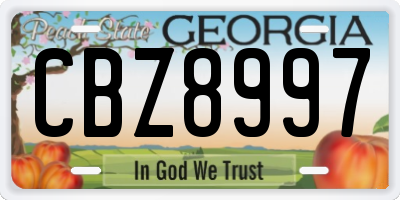 GA license plate CBZ8997