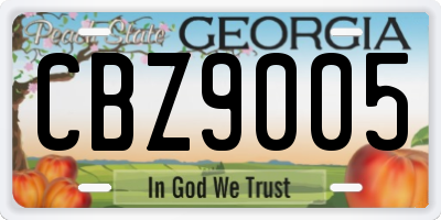 GA license plate CBZ9005