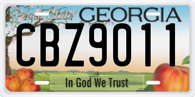 GA license plate CBZ9011