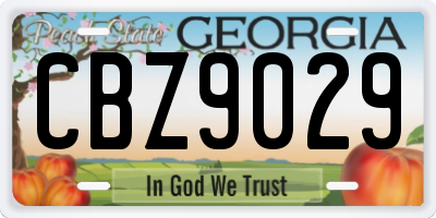 GA license plate CBZ9029