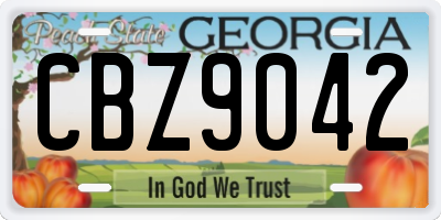 GA license plate CBZ9042