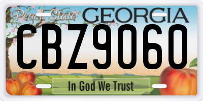 GA license plate CBZ9060