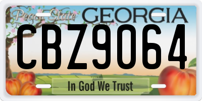 GA license plate CBZ9064