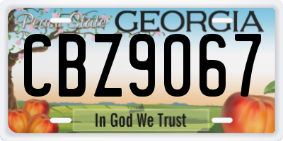 GA license plate CBZ9067