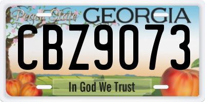 GA license plate CBZ9073