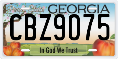 GA license plate CBZ9075
