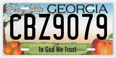 GA license plate CBZ9079