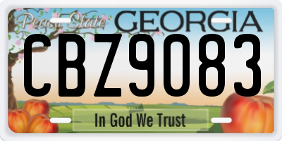 GA license plate CBZ9083