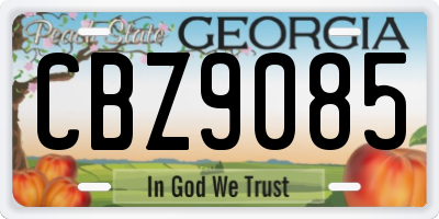 GA license plate CBZ9085