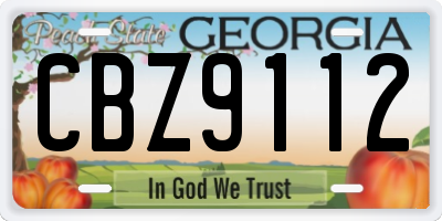 GA license plate CBZ9112