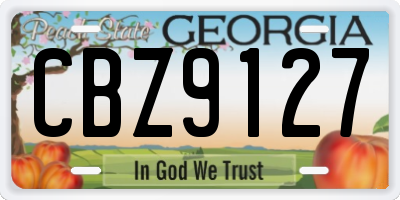 GA license plate CBZ9127