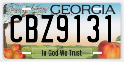 GA license plate CBZ9131