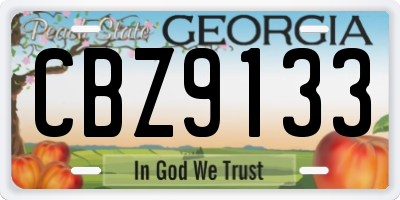GA license plate CBZ9133