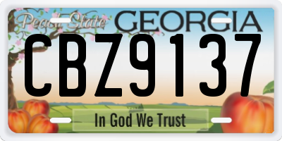 GA license plate CBZ9137