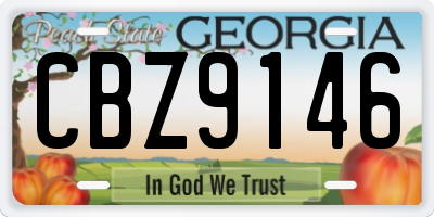 GA license plate CBZ9146