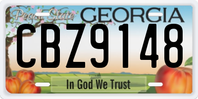 GA license plate CBZ9148