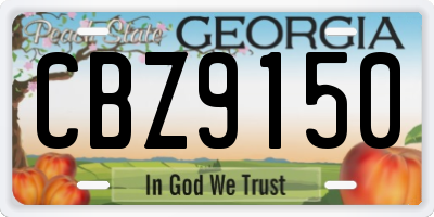 GA license plate CBZ9150