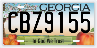 GA license plate CBZ9155