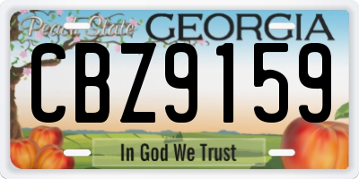 GA license plate CBZ9159