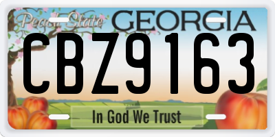 GA license plate CBZ9163