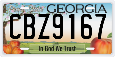 GA license plate CBZ9167