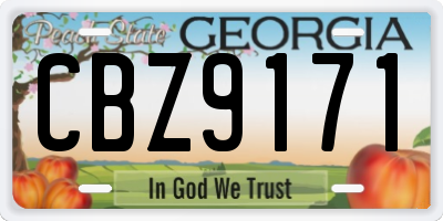 GA license plate CBZ9171