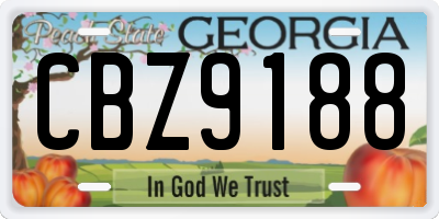 GA license plate CBZ9188
