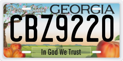 GA license plate CBZ9220