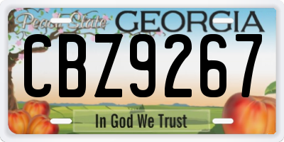 GA license plate CBZ9267