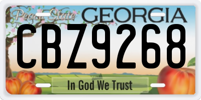 GA license plate CBZ9268