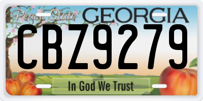 GA license plate CBZ9279