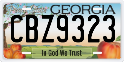 GA license plate CBZ9323