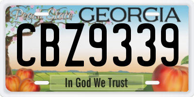 GA license plate CBZ9339