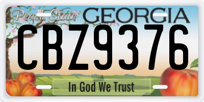 GA license plate CBZ9376