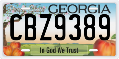 GA license plate CBZ9389